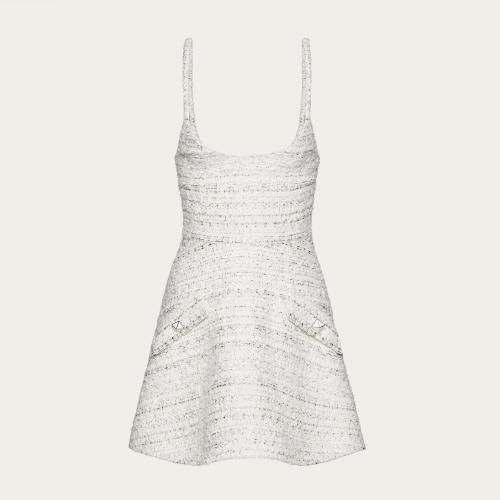  VALENTINO華倫天奴 22年秋冬 女士 連衣裙 ROBE COURTE EN TWEED ARGENTé XB3VAY396U1CZ7