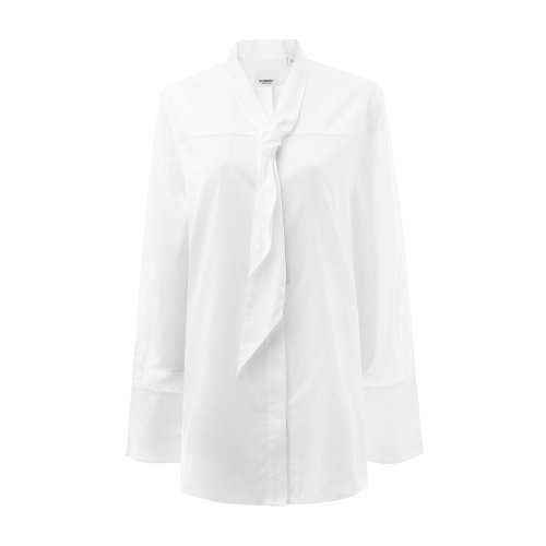 純棉白色暗紋女士長袖襯衫 BURBERRY/博柏利 服裝 巴寶莉 內(nèi)搭 瑕疵特賣（陳列痕跡，不影響使用）