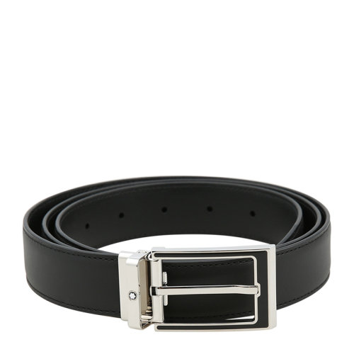 MontBlanc/萬寶龍 男士經(jīng)典黑色卡扣腰帶皮帶 123891