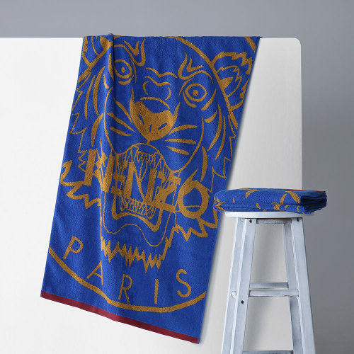 KENZO/高田賢三 經(jīng)典虎頭浴巾運動毛巾虎頭提花運動毛巾情侶毛巾  2件套毛巾76*34cm  //////  1條裝運動毛巾(浴巾)100*50cm