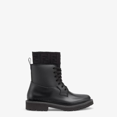  FENDI芬迪 22年春夏 女士 短靴 黑色PVC機(jī)車靴 8T818_GENF0ABB