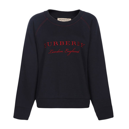 BURBERRY/博柏利 女裝 服飾 時尚 深藍色棉質長袖T恤 女衛(wèi)衣 4052979