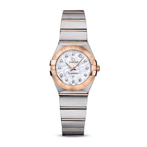 OMEGA/歐米茄 星座系列 精鋼 18K金 鉆石刻度 石英機(jī)芯 女士腕表 123.20.24.60.55.001