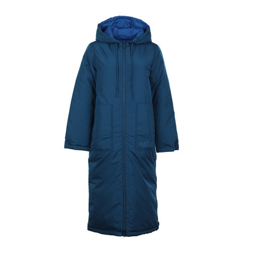 KENZO/高田賢三虎頭微標(biāo)長款連帽女士羽絨服FB62OU064