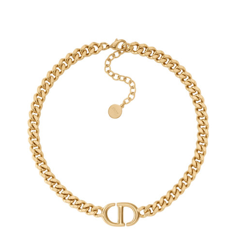 DIOR/迪奧 22春夏新款CD NAVY系列 女士金色飾面金屬CD短項鏈N1656CDNMT_D300