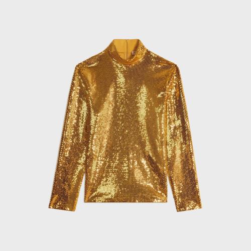  CELINE賽琳思琳 22年秋冬 男士 長袖襯衫 刺繡棉質(zhì)平紋針織高領(lǐng)衫 2X668671Q.18OR