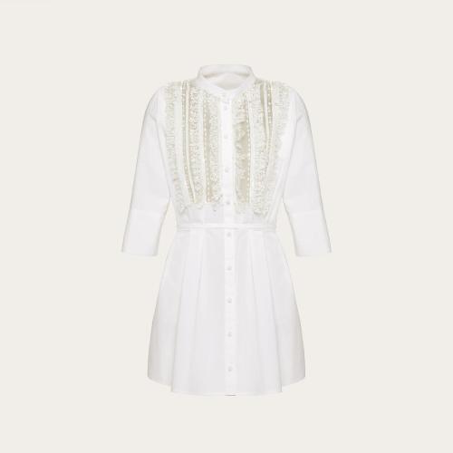  VALENTINO華倫天奴 22年秋冬 女士 連衣裙 ROBE EN POPELINE DE COTON BRODéE 1B3VAZL8_6001