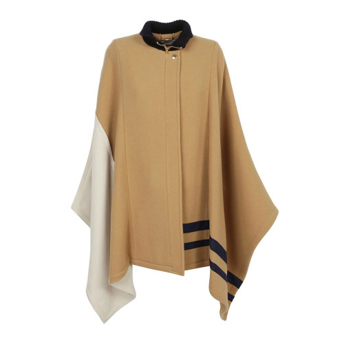 Chloe/克洛伊 女裝 服裝 棕色羊毛拼接斗篷 女士大衣