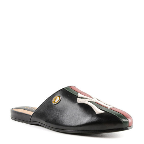 GUCCI/古馳  時尚條紋羊皮 男士涼拖拖鞋男鞋