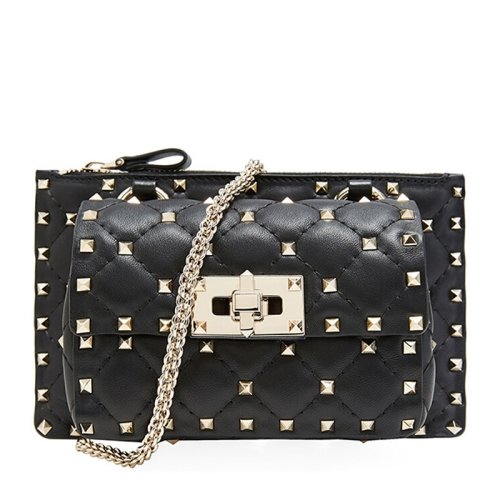  Valentino/華倫天奴 女士黑色羊皮革斜挎包 SW2B0E85 NAP 0NO PLSX