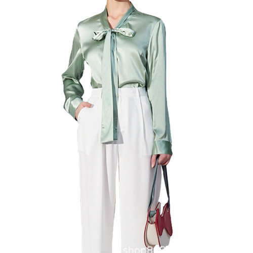 GeleiStory/GeleiStory 春夏新款真絲襯衣高端減齡重磅桑蠶絲時(shí)尚洋氣襯衫女 女裝＞女士襯衫＞女士長(zhǎng)袖襯衫