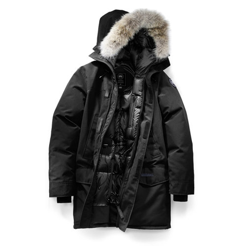 CANADA GOOSE/加拿大鵝   LANGFORD黑標系列 男士黑色連帽毛邊防風派克大衣2062MB-NOIR