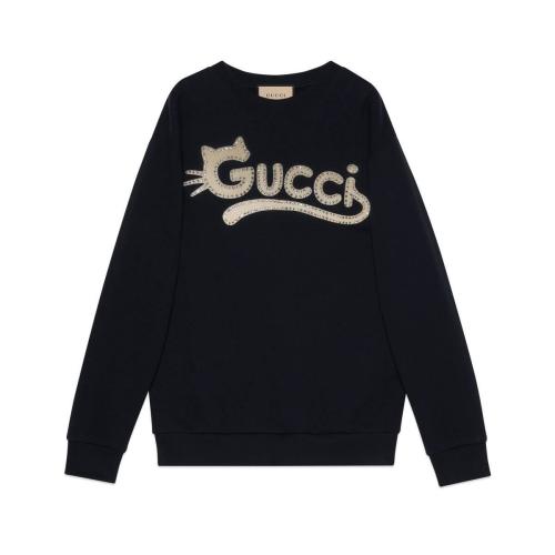  GUCCI古馳 22年秋冬 女士 Gucci貓咪標(biāo)識衛(wèi)衣 617964 XJDDK 4330