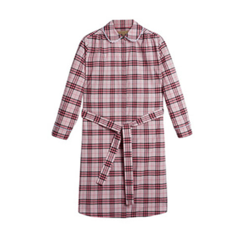 BURBERRY/博柏利  時(shí)尚 混色 紅色格紋棉質(zhì) 女士襯衫連衣裙  40677641 HQY012345C