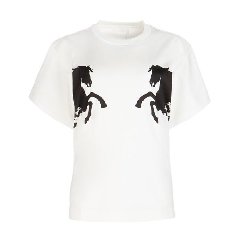 CHLOE/克洛伊  春夏 圓領(lǐng) 女性 馬 寬松 白色 女士短袖T恤 C19SJH21288 107