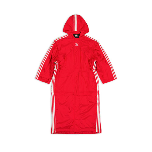 Balenciaga/巴黎世家 22年秋冬新款 ADIDAS聯(lián)名系列 男女同款亮紅色輕質(zhì)尼龍可拆派克大衣外套725293TIO546174