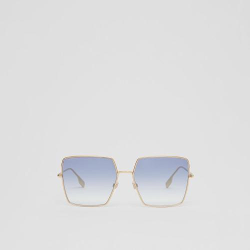  BURBERRY 22年秋冬 女士 標(biāo)志性條紋裝飾方框太陽眼鏡 40822801