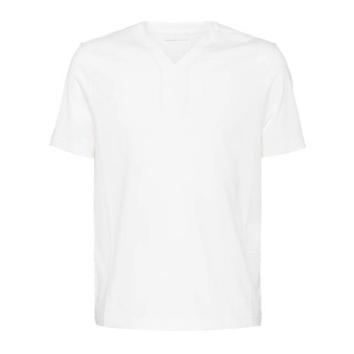PRADA/普拉達(dá) 男士白色V領(lǐng)時(shí)尚簡(jiǎn)約短袖T恤 UJM565-710-F0009