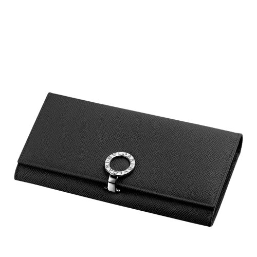 BVLGARI/寶格麗 經(jīng)典款 女士黑色粒面小牛皮長款錢包手拿包35939