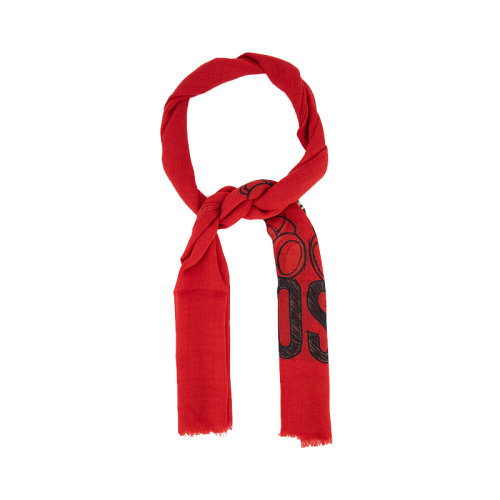 MOSCHINO/莫斯奇諾 女士紅色羊毛時(shí)尚百搭小熊圖案圍巾/披肩圍巾 03330M2297001