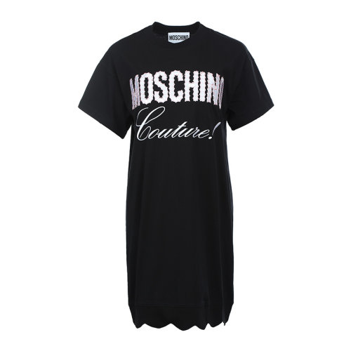 MOSCHINO/莫斯奇諾22春夏女士連身裙短袖T恤連衣裙A045204411