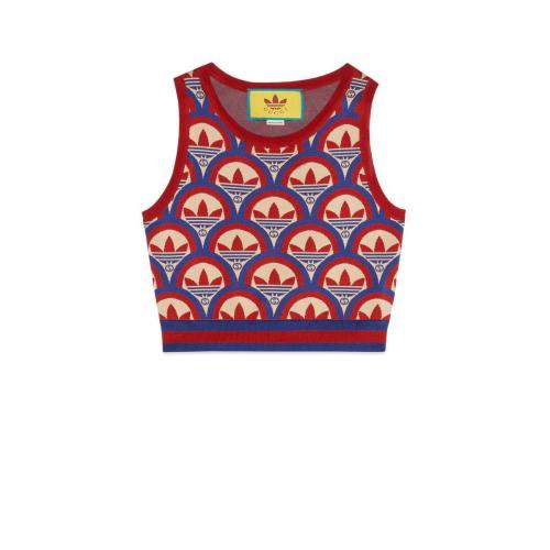  GUCCI古馳 22年秋冬 女士 adidas x Gucci聯(lián)名系列提花上衣 702871 XKCDO 6431