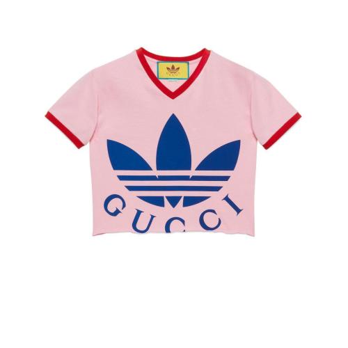  GUCCI古馳 22年秋冬 女士 adidas x Gucci聯(lián)名系列短款T恤 693637 XJEB1 5939