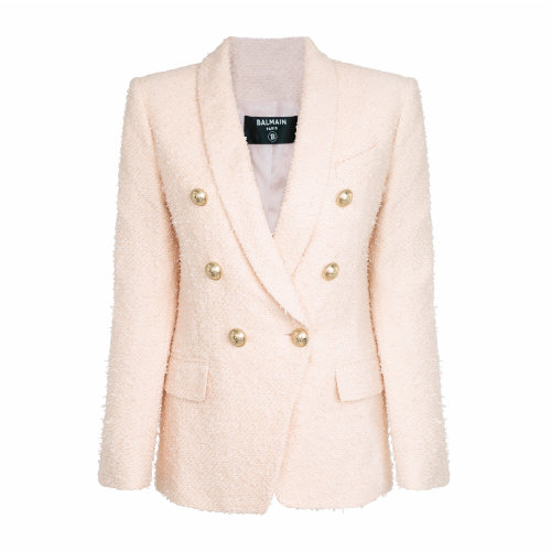 Balmain/巴爾曼 粉色 女士雙排扣西裝外套 TF17471X319  春夏