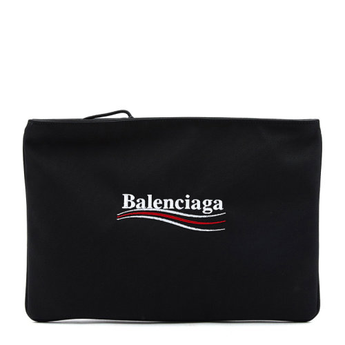 Balenciaga/巴黎世家 女士黑色尼龍字母logo印花拉鏈錢包手拿包女包 535334-9WB05-1000