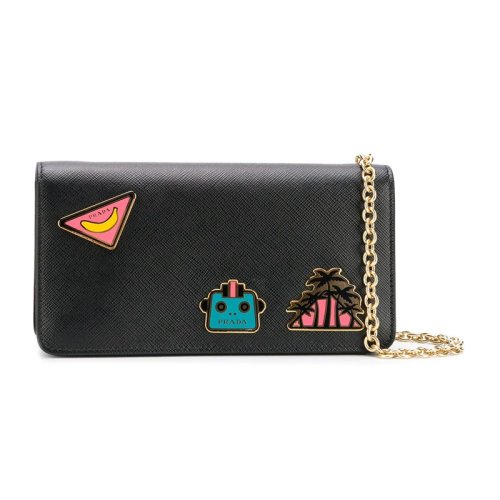  PRADA/普拉達(dá) 女士黑色牛皮革單肩包 1DH044 2CBV F0LJ4 PLSX