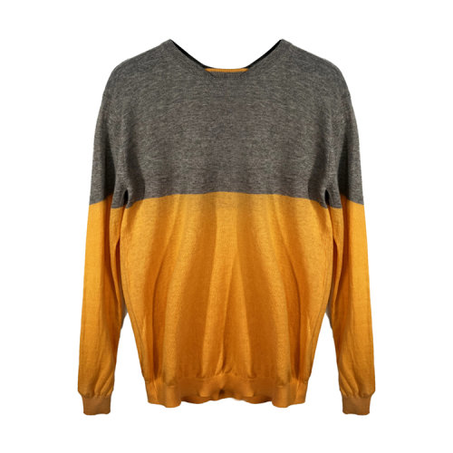 ARMANI COLLEZIONI/阿瑪尼卡爾茲 男士橘色拼色針織衫 NCM16M NC15M 230