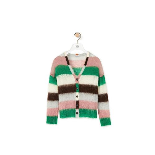  LOEWE羅意威 22年秋冬 女士 針織衫 Stripe cardigan in mohair S359Y16K15-4087
