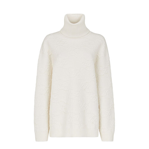 FENDI/芬迪 女士白色羊毛和羊絨高領(lǐng)長袖毛衣FZX697AHE9F1ENO