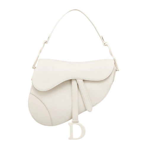 DIOR/迪奧 SADDLE系列 啞光奶白色小牛皮滑面手提單肩馬鞍包 M0446ILLO_M030