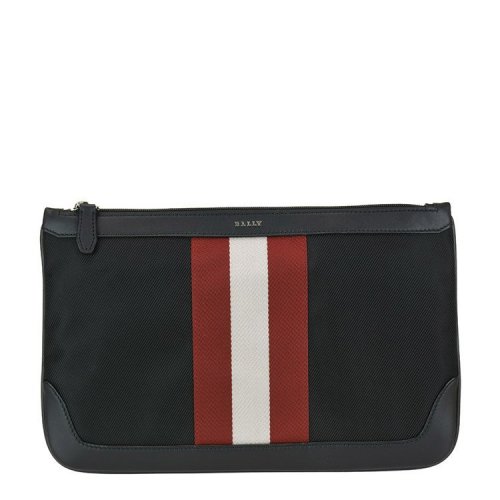 BALLY/巴利  男包 條紋裝飾 男士黑色手拿包 6226286 HKY015678