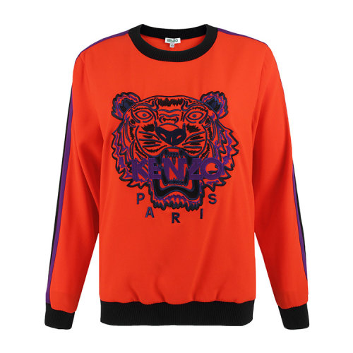 KENZO/高田賢三  凱卓女裝 經(jīng)典虎頭圖案 女士橙紅棉質(zhì)時尚圓領秋冬衛(wèi)衣 F852TO0105AC.21