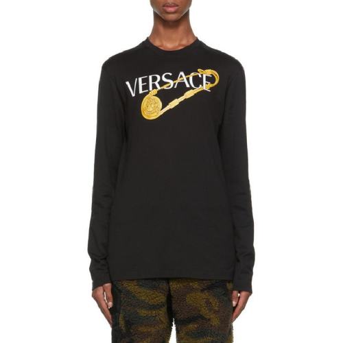  VERSACE/范思哲 男士黑色棉質(zhì)長(zhǎng)袖T恤 1001748-1A00932 1B000 PLFSX