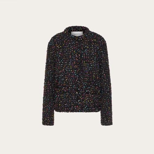  VALENTINO華倫天奴 22年秋冬 女士 夾克 VESTE EN TWEED a POIS XB3CE2776VKK92