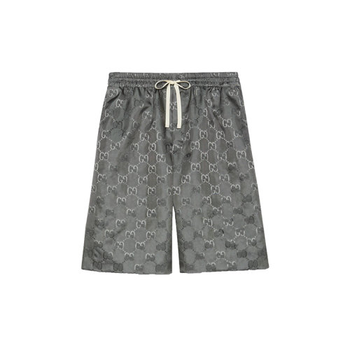 GUCCI/古馳 22秋冬新款 男士灰色綿綸雙G尼龍短褲654859ZAEBN1126