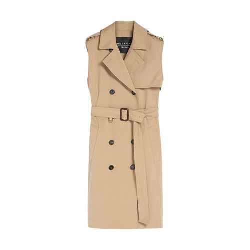 MaxMara/麥絲瑪拉 22年早春新款 PALUDE系列 女士米色棉質(zhì)混紡風(fēng)衣連衣裙5221012706001