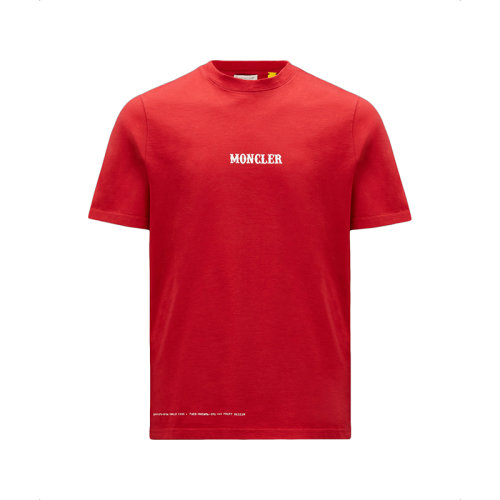 Moncler/蒙克萊 22年秋冬新款 Maya 70系列FRGMT藤原浩合作款 男女同款紅色純棉馬戲團圖案T恤H209U8C00003M235345R
