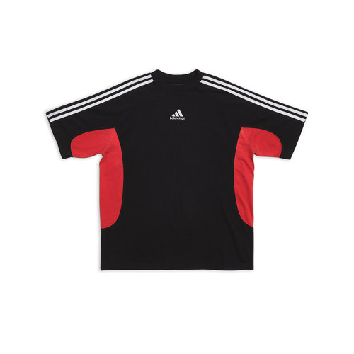 Balenciaga/巴黎世家 22年秋冬新款 ADIDAS聯(lián)名系列 女士黑色純棉中等剪裁短袖T恤712401TNVA60100