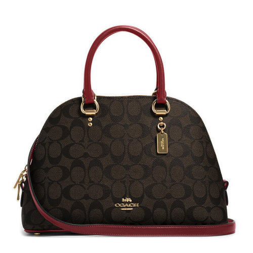 COACH/蔻馳 女士PVC配皮其它C紋印花手提包單肩包斜挎包女包 多色可選 F2558