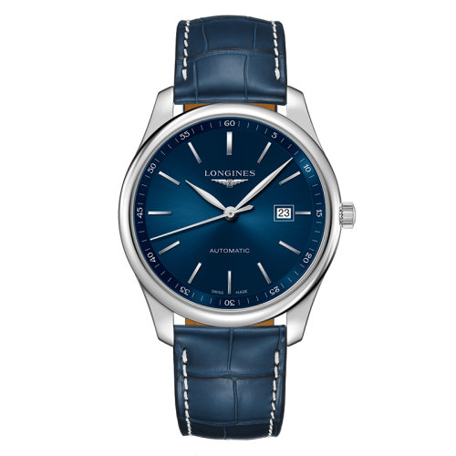 LONGINES/浪琴  名匠系列 自動(dòng)機(jī)械表藍(lán)盤精鋼表殼皮質(zhì)表帶男表42毫米L2.893.4.92.0