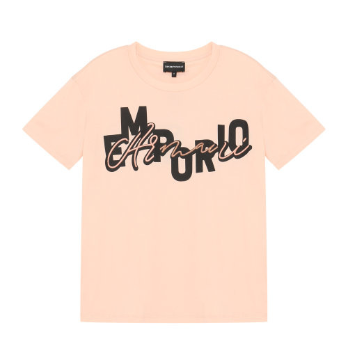 Emporio Armani/安普里奧阿瑪尼 裸粉色 女士品牌LOGO標(biāo)識印花圓領(lǐng)短袖T恤 3H2T7C-2JSYZ-0303