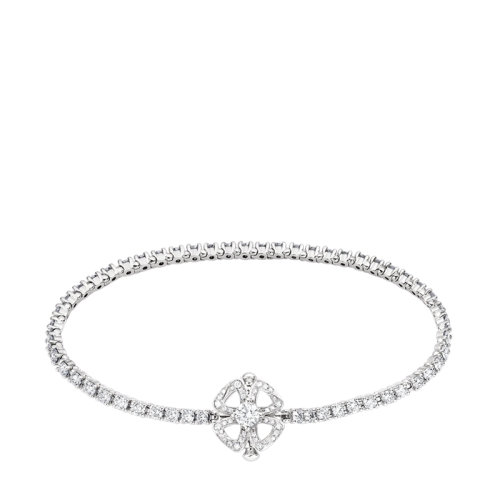 BVLGARI/寶格麗 FIOREVER 系列 18K金白金滿鉆四瓣花優(yōu)雅手鏈358399