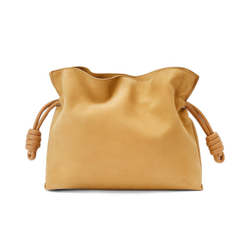 LOEWE/羅意威 22秋冬新款 女士暖沙色絨面革磁扣抽繩收緊拆卸調(diào)節(jié)肩帶肩背斜挎手提包A411FC1X54-2580