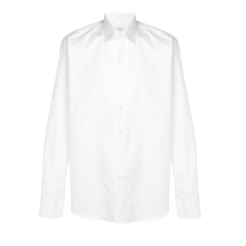 Salvatore Ferragamo/菲拉格慕 男士白色時(shí)尚休閑長袖襯衫 706857