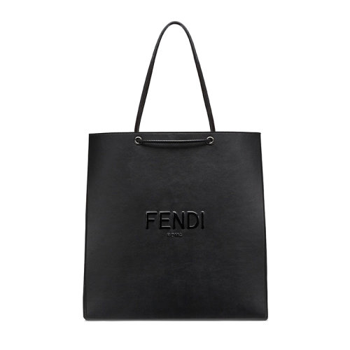 FENDI/芬迪   FENDI PACK系列 男士中號(hào)黑色小牛皮FENDI ROMA印花單肩手提斜挎購(gòu)物包7VA513AFB3F1Z35