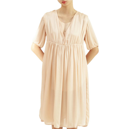 nisiss/怡夕可拆卸衣袖高腰細(xì)褶A型連身裙女士連衣裙n179xo06